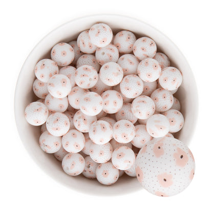 15mm Silicone Round Print Beads Poppy Floral from Cara & Co Craft Supply