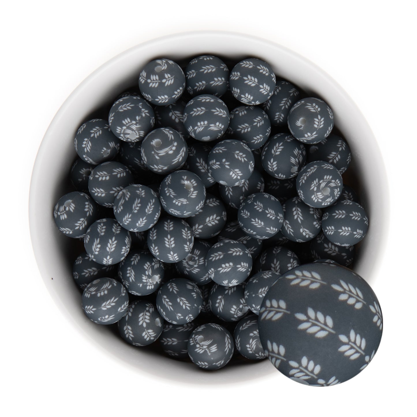 15mm Silicone Round Print Beads Wheatfield from Cara & Co Craft Supply