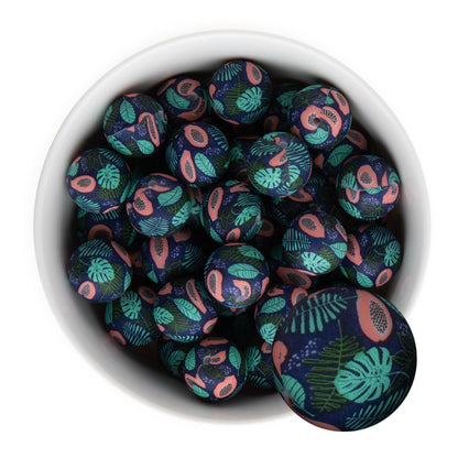 19mm Silicone Round Print Beads Pink Papaya from Cara & Co Craft Supply