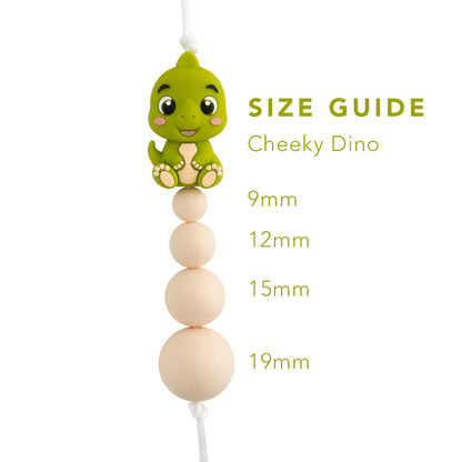 3D Cheeky Dino Silicone Focal Beads for silicone crafting from Cara & Co crafting supply