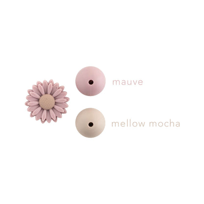 Mauve Daisy Silicone Focal bead color comparison