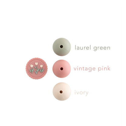 Floral Medallion Silicone Focal Beads