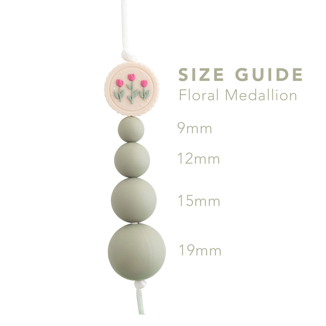 Floral Medallion Silicone Focal Beads