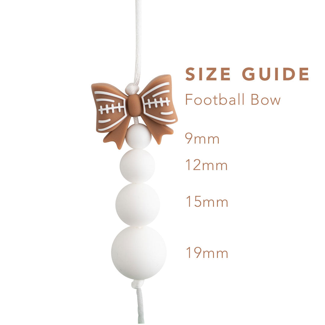 Silicone Focal Bead Football Bow for silicone crafting from Cara & Co Crafting Supplies