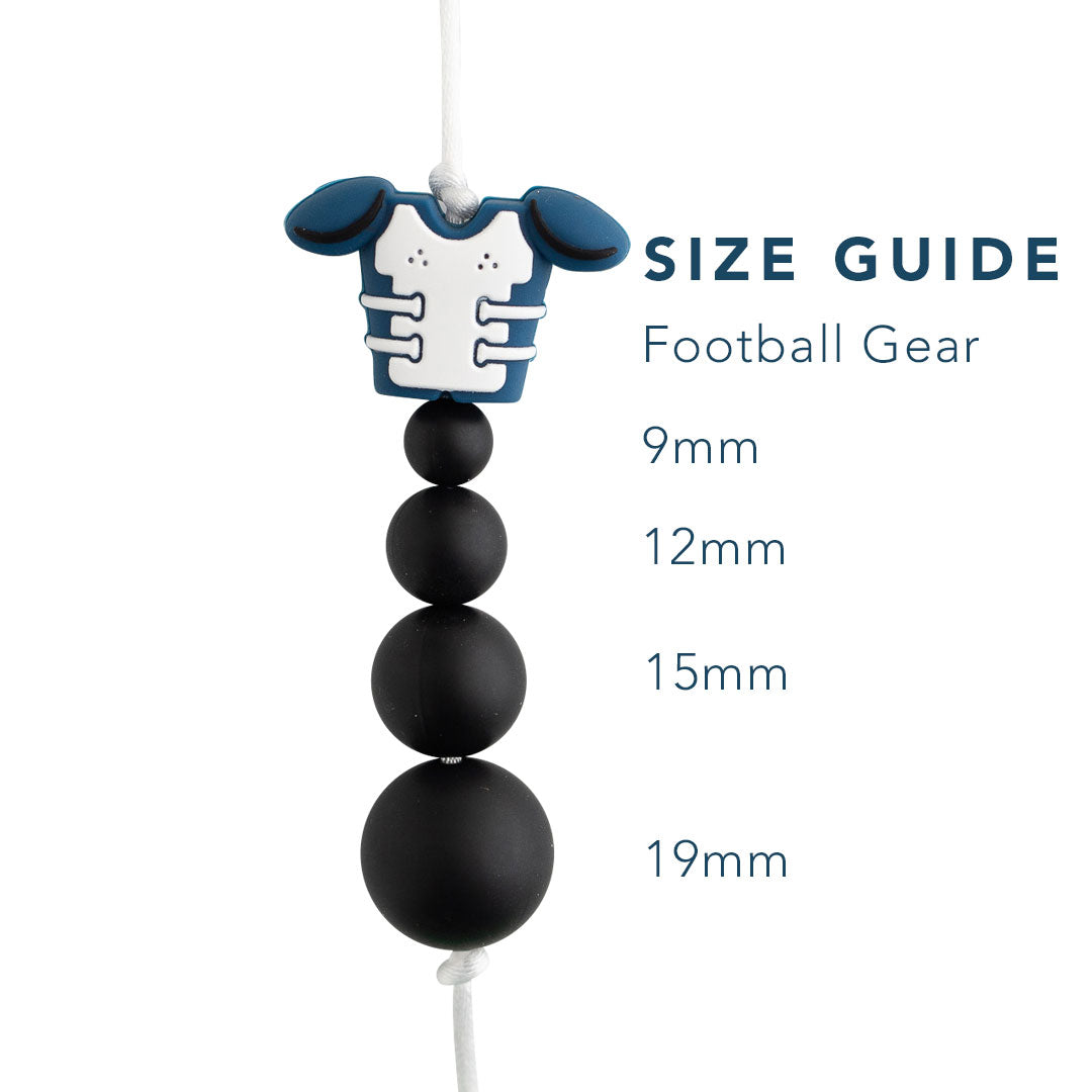 Silicone Focal Bead Football Gear for silicone crafting from Cara & Co Crafting Supplies