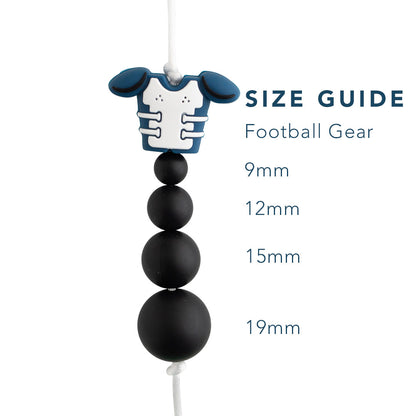 Silicone Focal Bead Football Gear for silicone crafting from Cara & Co Crafting Supplies