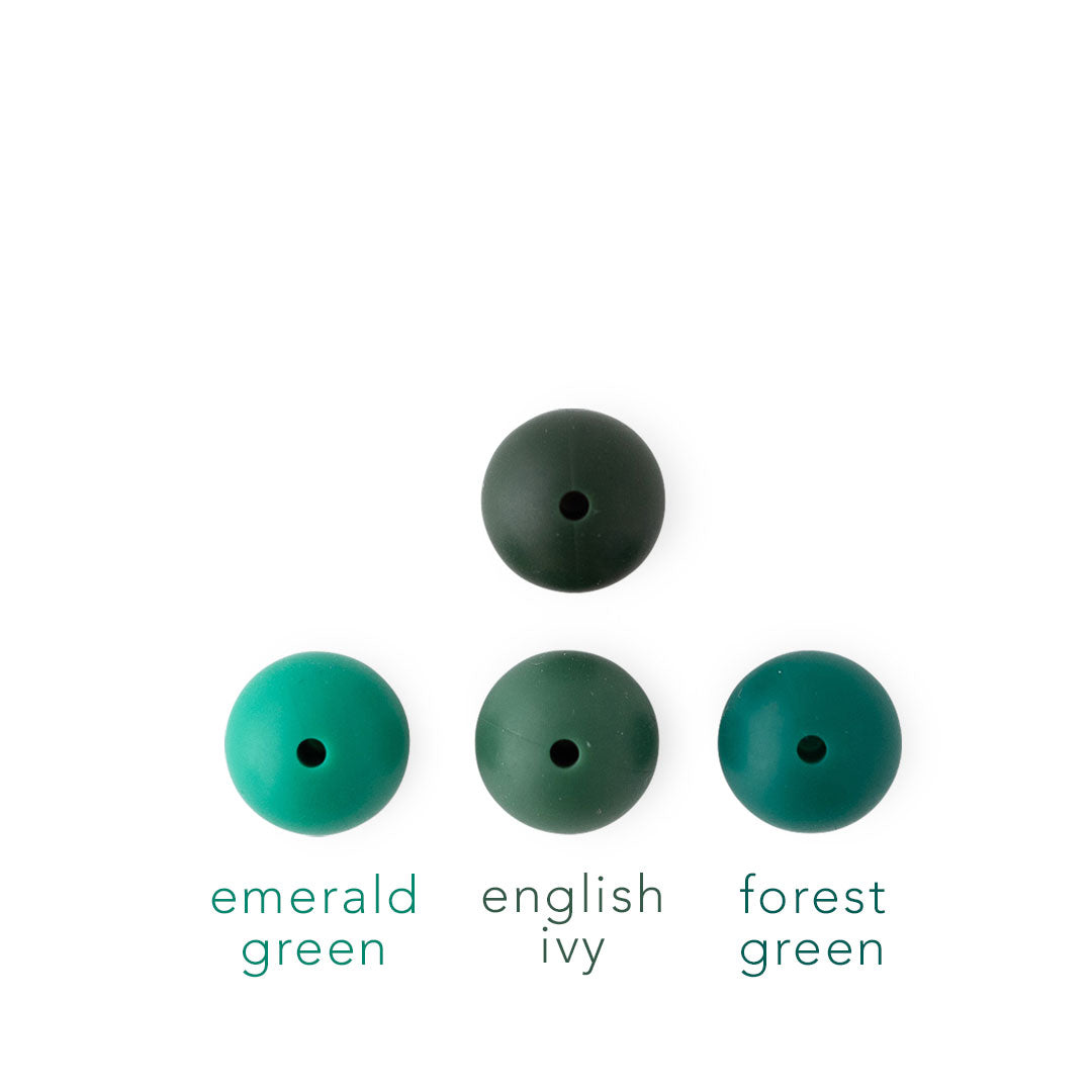 Winter Limited Edition Deep Spruce Color Comparison Silicone Round Beads