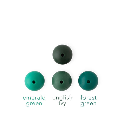 Winter Limited Edition Deep Spruce Color Comparison Silicone Round Beads