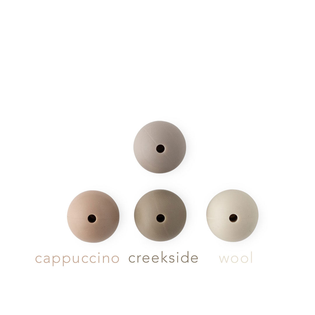 Winter Limited Edition Silver Birch Color Comparison Silicone Round Beads