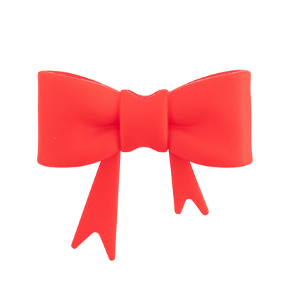 Bright Red Large Bow Silicone Focal Bead for silicone bead crafting from Cara & Co craft supply