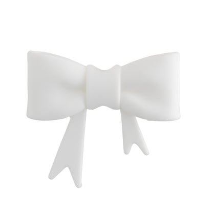 White Large Bow Silicone Focal Bead for silicone bead crafting from Cara & Co craft supply