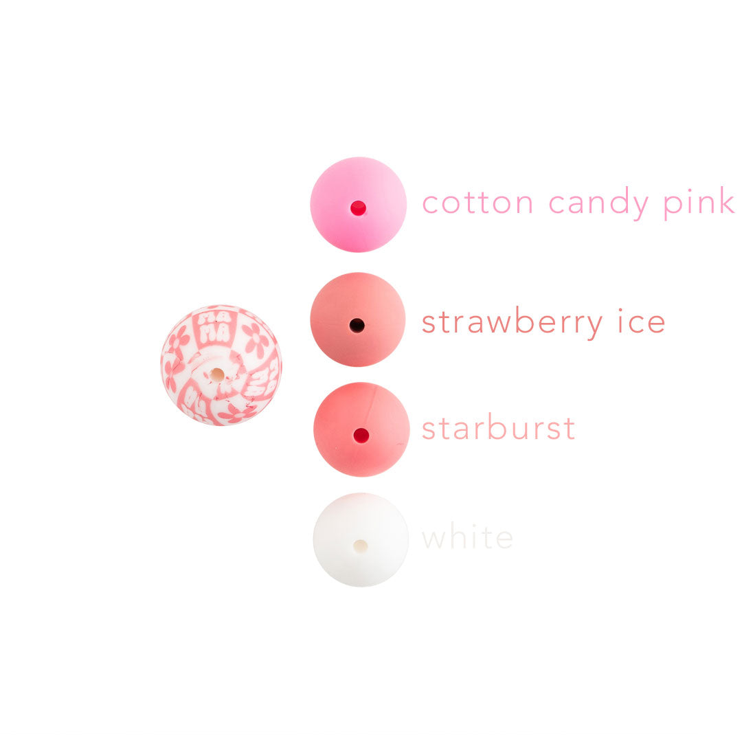 19mm Round Silicone Print Beads Color Comparison Mama