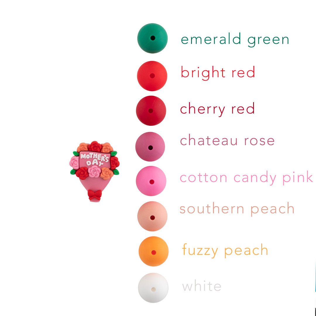 Mother's Day Bouquet Silicone Focal Beads for crafting from Cara & Co Crafting Supply