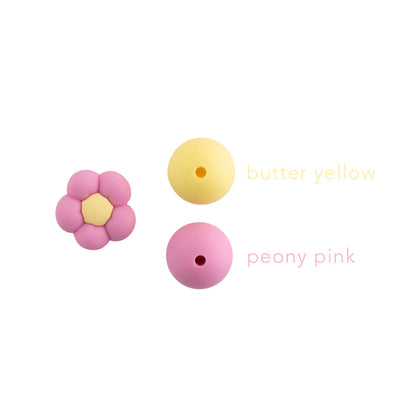 3D Puffy Flower Silicone Focal Beads
