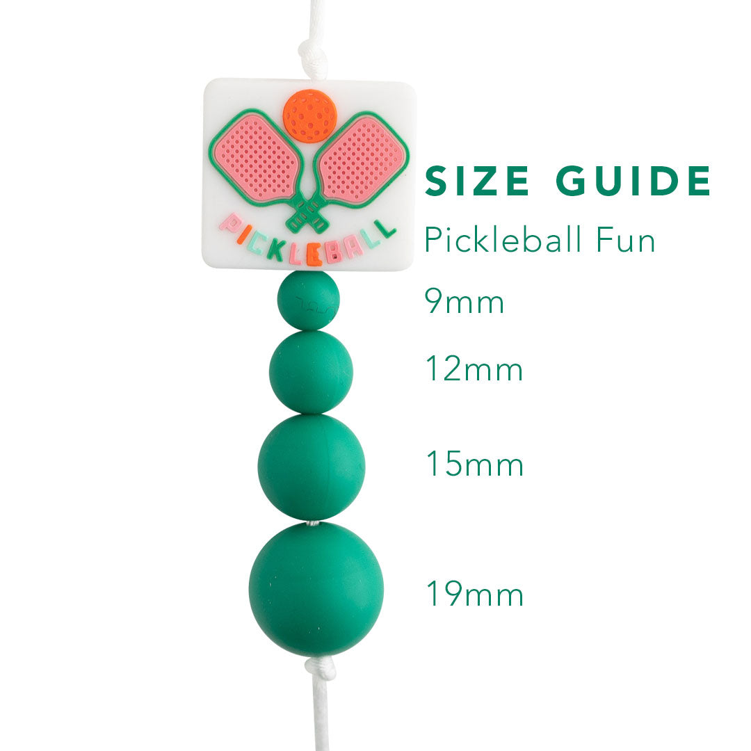 Pickleball Fun Silicone Focal Bead for silicone crafting from Cara & Co Crafting Supply