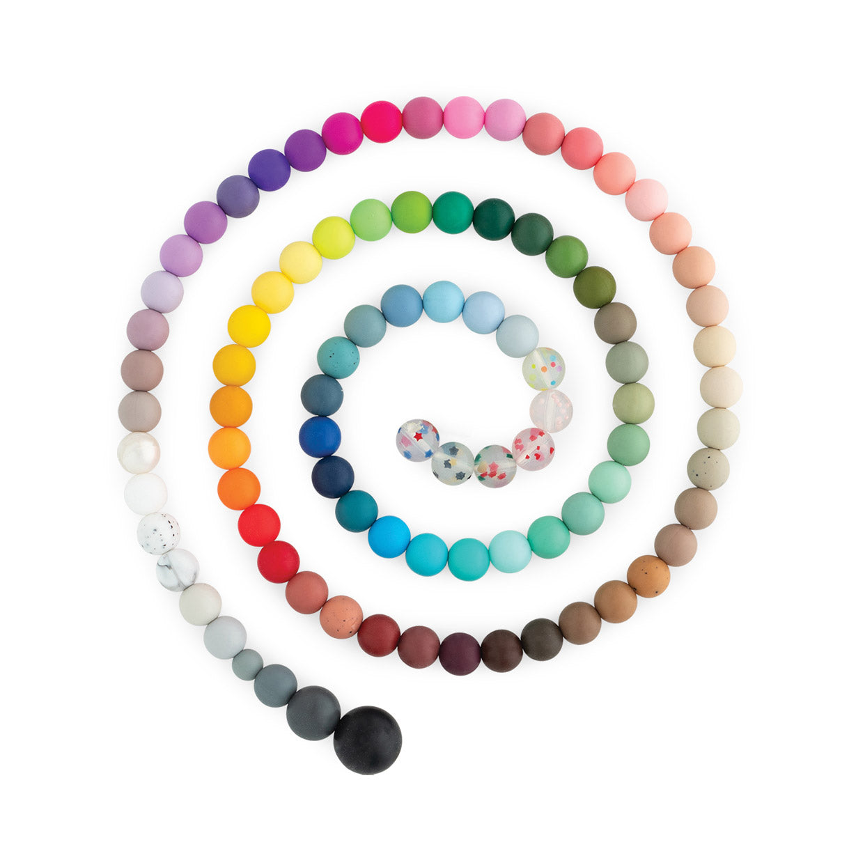 Silicone Round Beads Sample Color Cord from Cara & Co Craft Supply