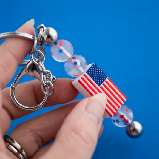 Shop the Image Star Spangled Banner Keychain from Cara & Co Craft Supply