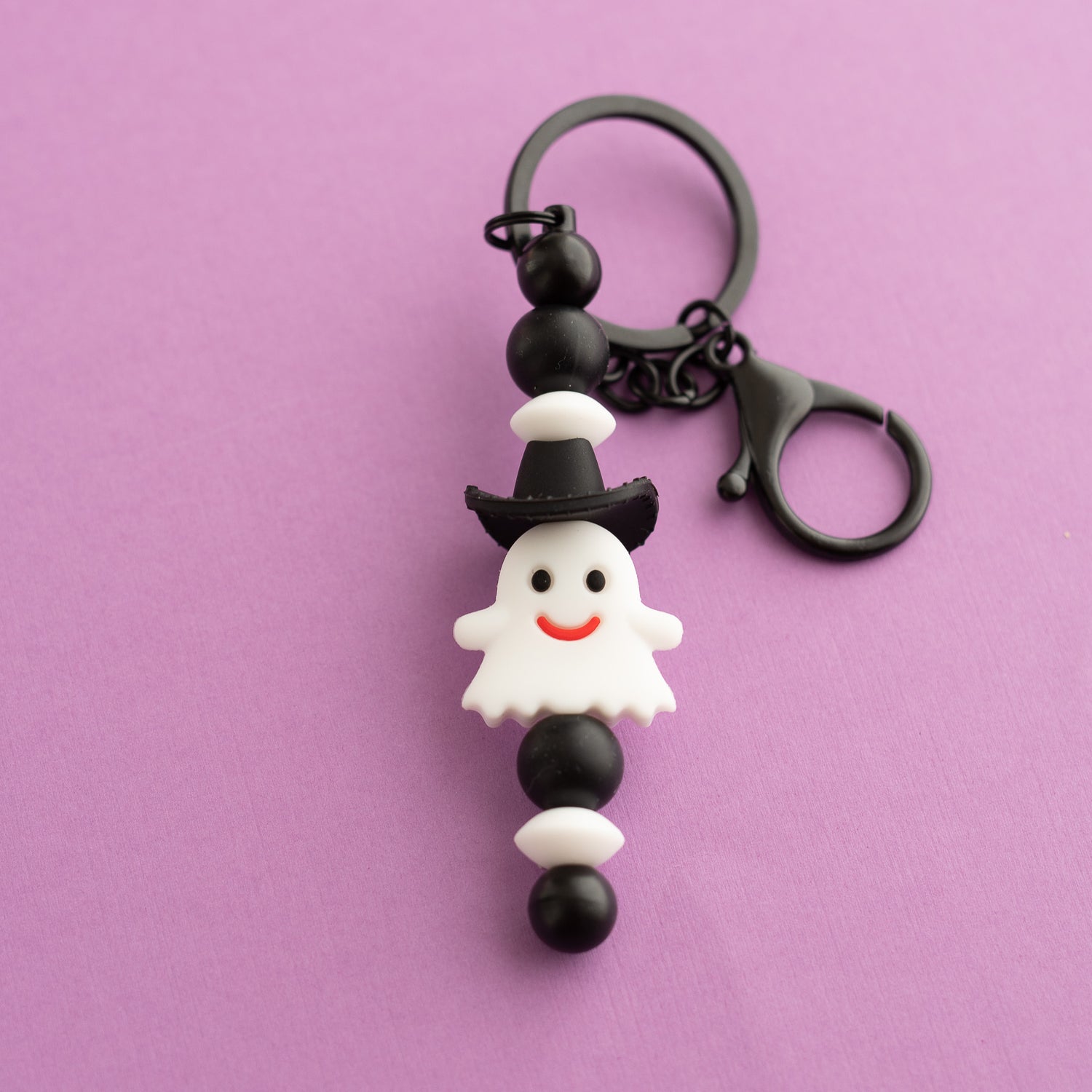 Mr. Boo Keychain Shop the Image with silicone beads