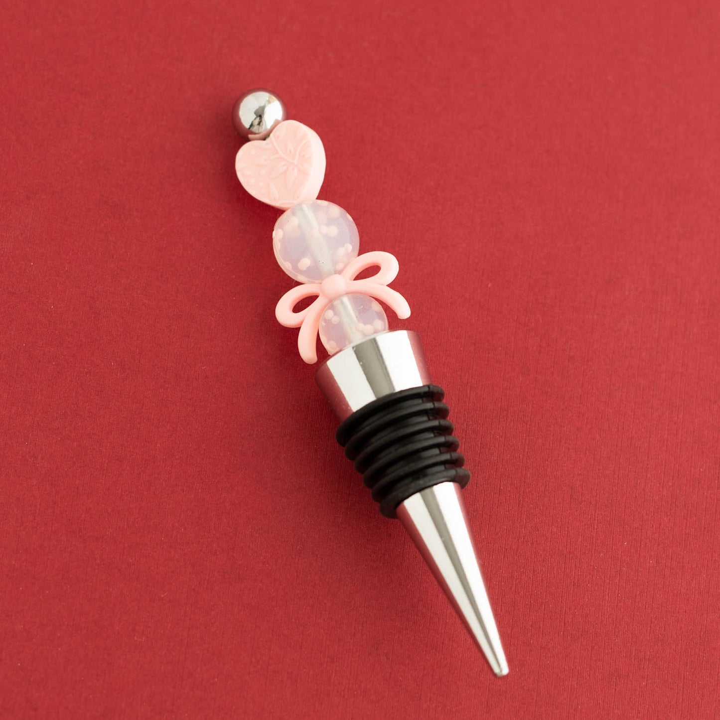 Sweetheart Wine Stopper Shop the Image made with silicone beads