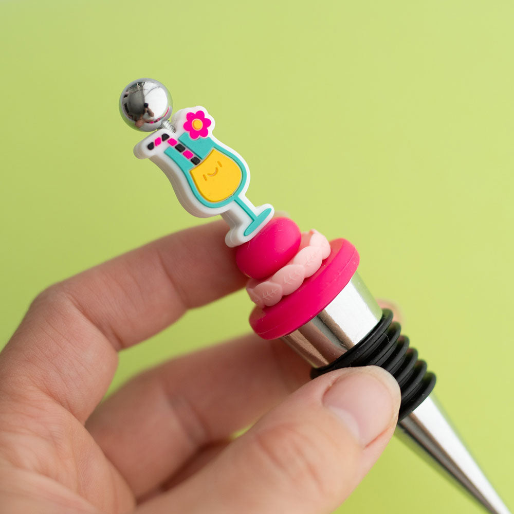 Summer Bubbly Wine Stopper Shop the Image with Silicone Beads