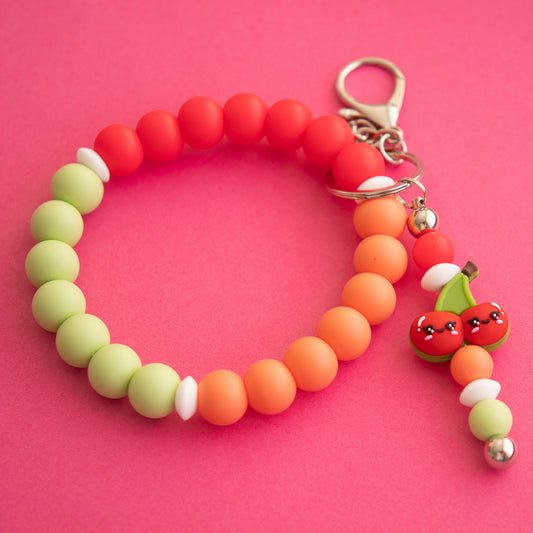 Sweet Cherry Wristlet Shop the Image crafting with silicone beads from Cara & Co Crafting Supplies