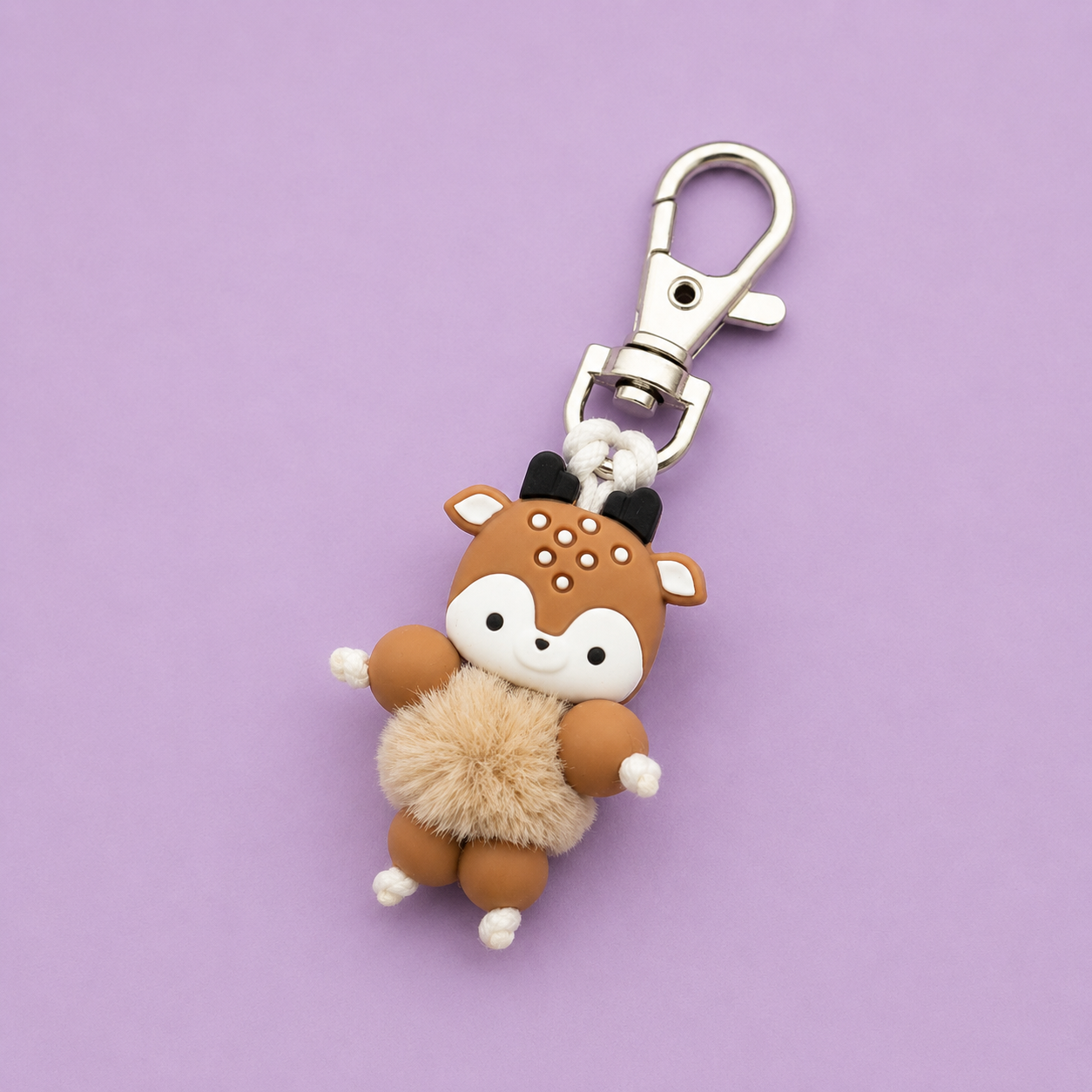 Shop The Image Fuzzy Fawn Zipper Pet Silicone bead crafting from Cara & Co Craft supply