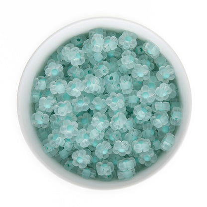 Accent Beads Frosted Flowers Mint from Cara & Co Craft Supply
