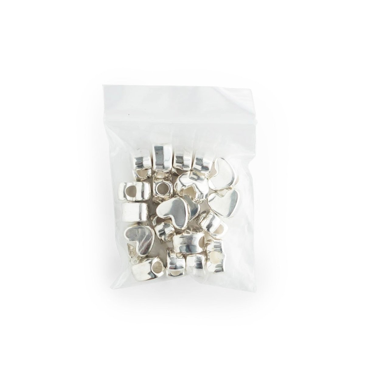 Accent Beads Hearts Silver from Cara & Co Craft Supply