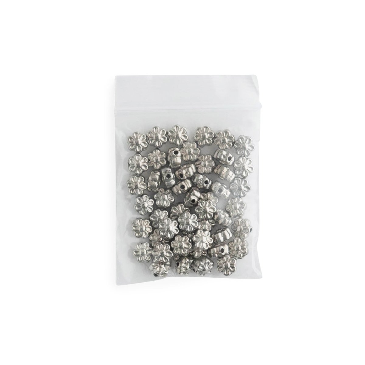 Accent Beads Silver Flowers from Cara & Co Craft Supply
