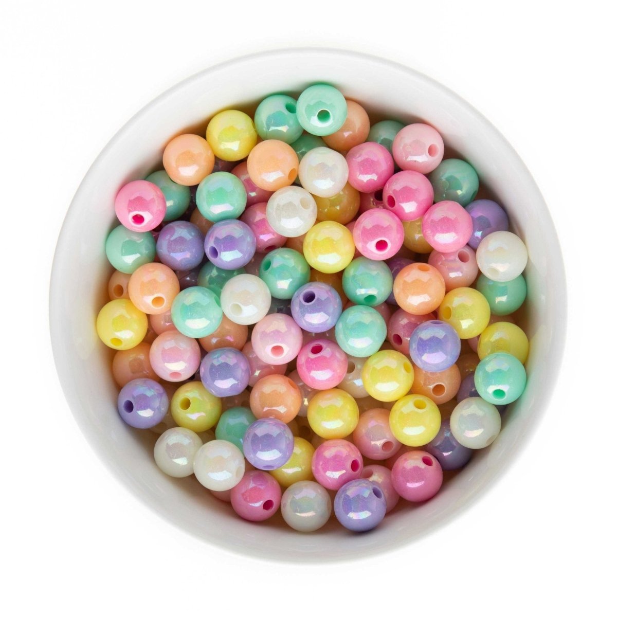 thumbnail image 2 of 200 Mixed Color Stripe Acrylic Round Beads - 8mm For Jewelry Making & Crafts 2 of 2