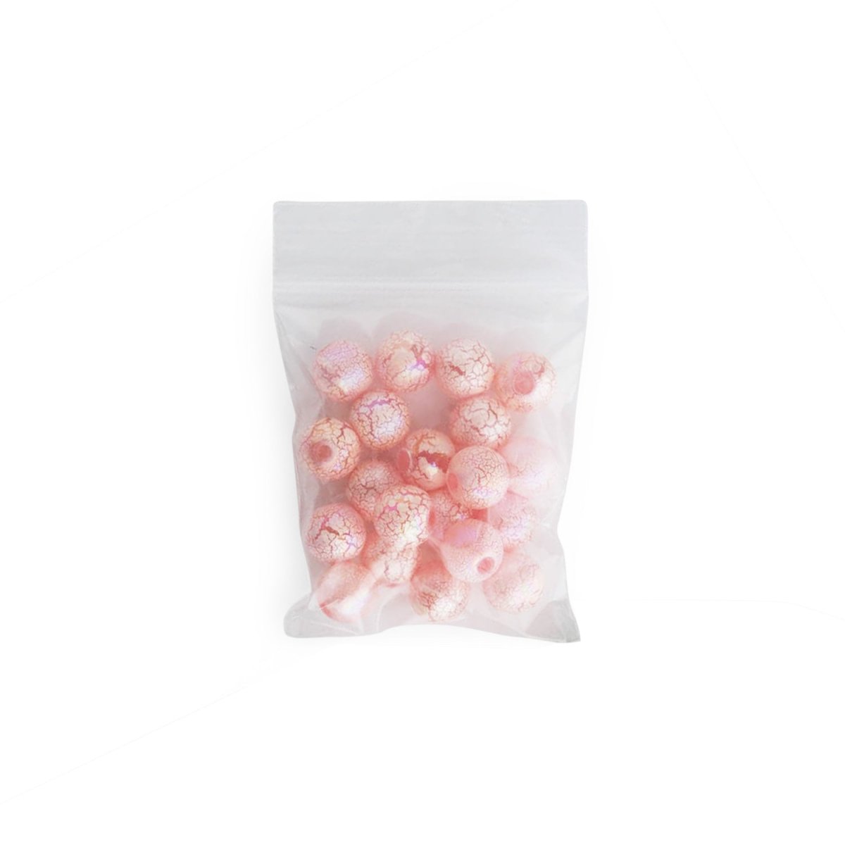 Acrylic Round Beads Crackled Paint Pink AB from Cara & Co Craft Supply