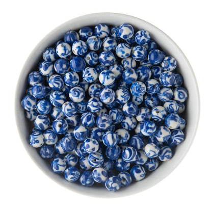 Acrylic Round Beads Delft Blue 10mm from Cara & Co Craft Supply