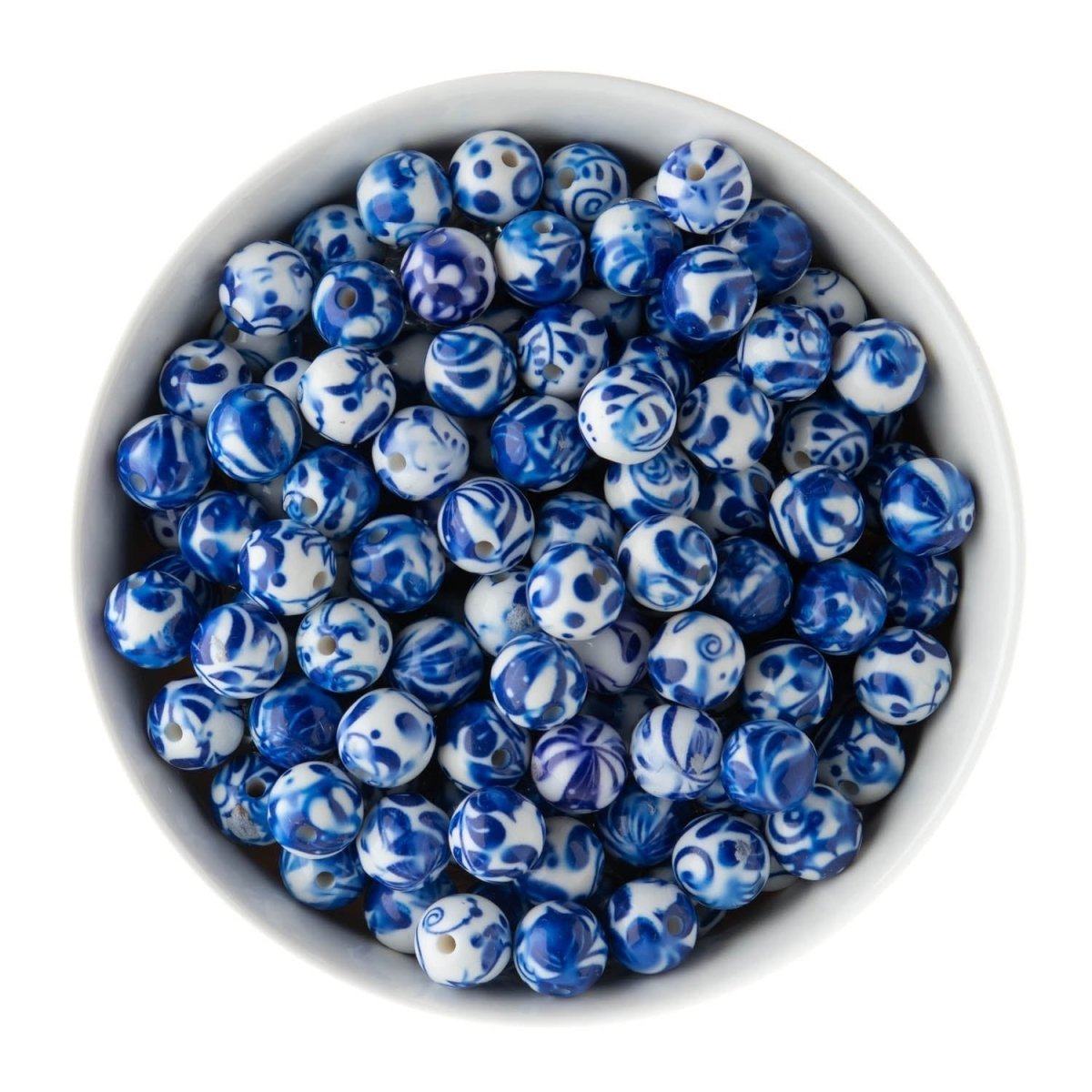 Acrylic Round Beads Delft Blue 12mm from Cara & Co Craft Supply