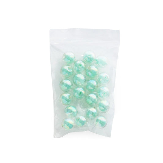 Acrylic Round Beads Double Bead 12mm Green AB from Cara & Co Craft Supply