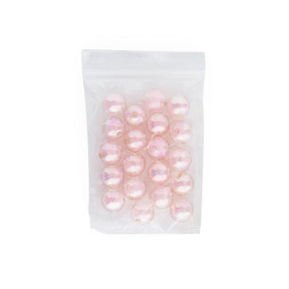 Acrylic Round Beads Double Bead 12mm Pink AB from Cara & Co Craft Supply