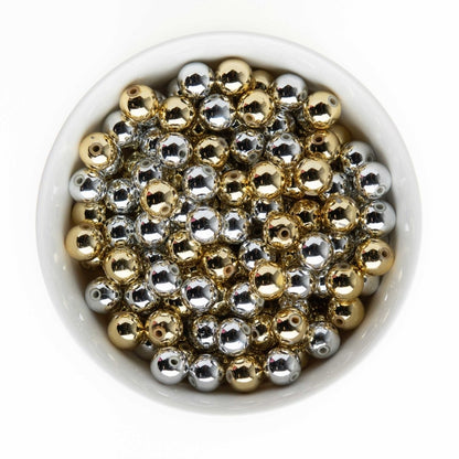 Acrylic Round Beads Metallic 12mm Gold from Cara & Co Craft Supply