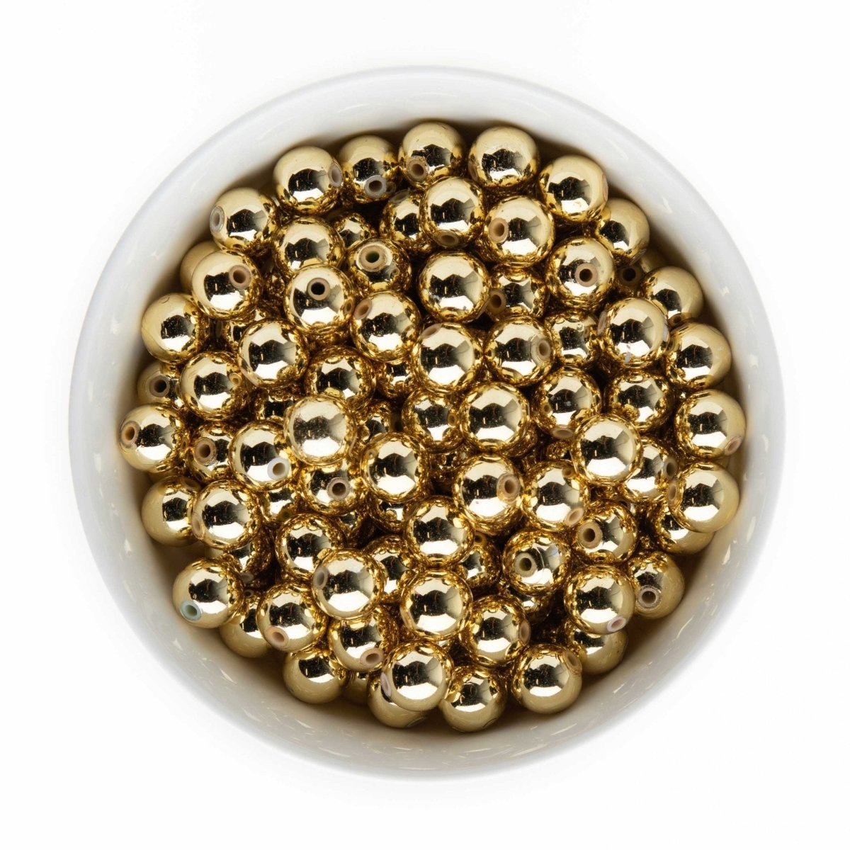 Acrylic Round Beads Metallic 12mm Gold from Cara & Co Craft Supply