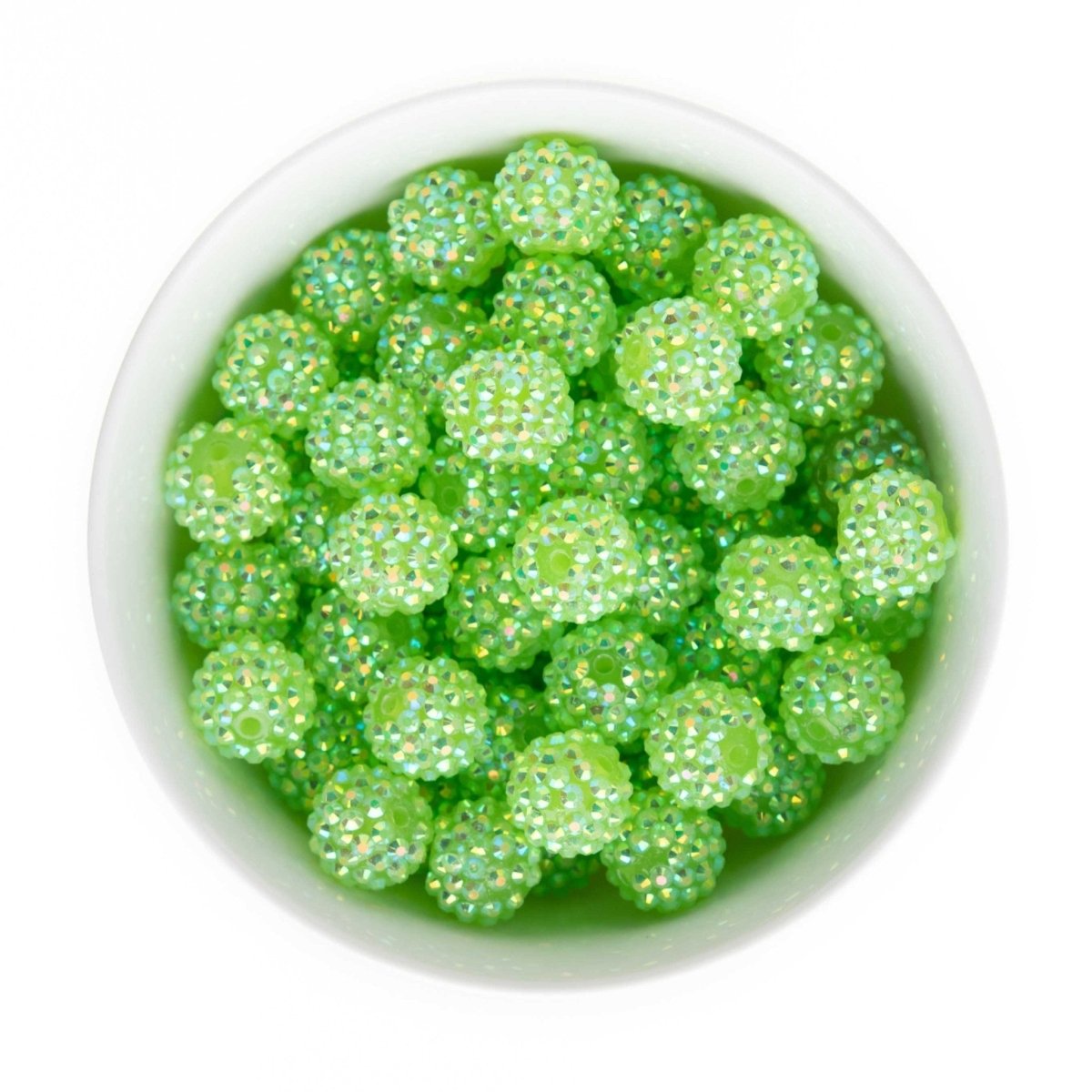 PATIKIL 100 Pcs 8mm Acrylic Round Beads - Light Green AB Color Craft Beads For Jewelry Making