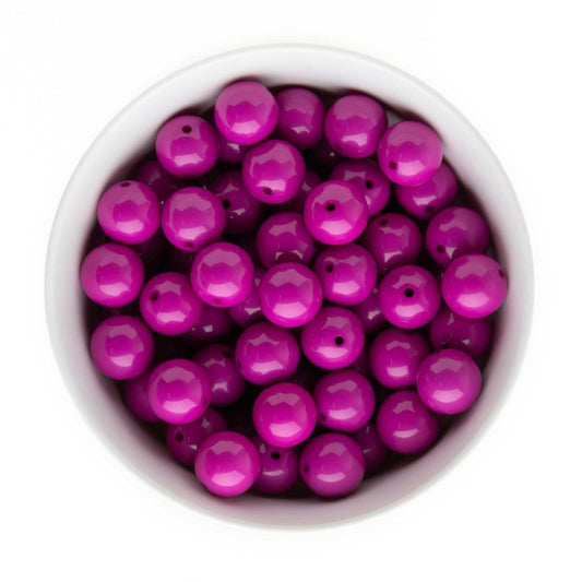 Acrylic Round Beads Solid 16mm Fuchsia from Cara & Co Craft Supply