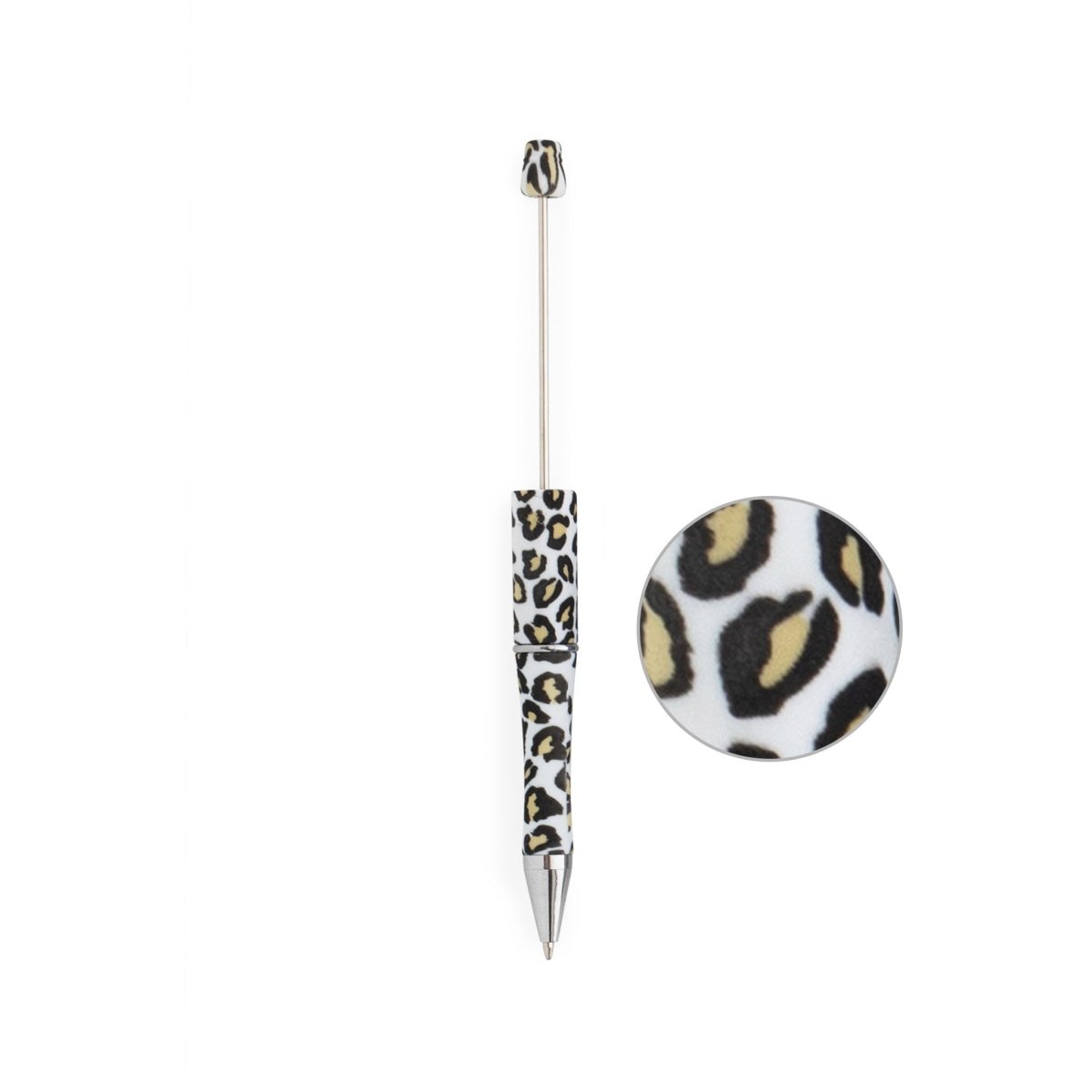 Beadables Pens - Plastic - Printed White Leopard from Cara & Co Craft Supply