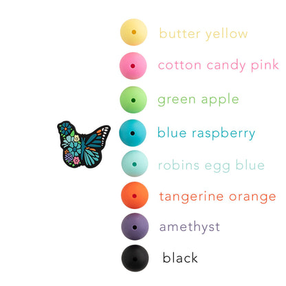 Floral Butterfly Silicone focal beads from Cara & Co Craft Supply