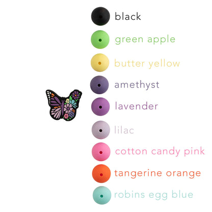 Floral Butterfly Silicone focal beads from Cara & Co Craft Supply