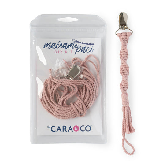 CaraKITS Macrame Pacifier Clip DIY Kits Desert Rose from Cara & Co Craft Supply