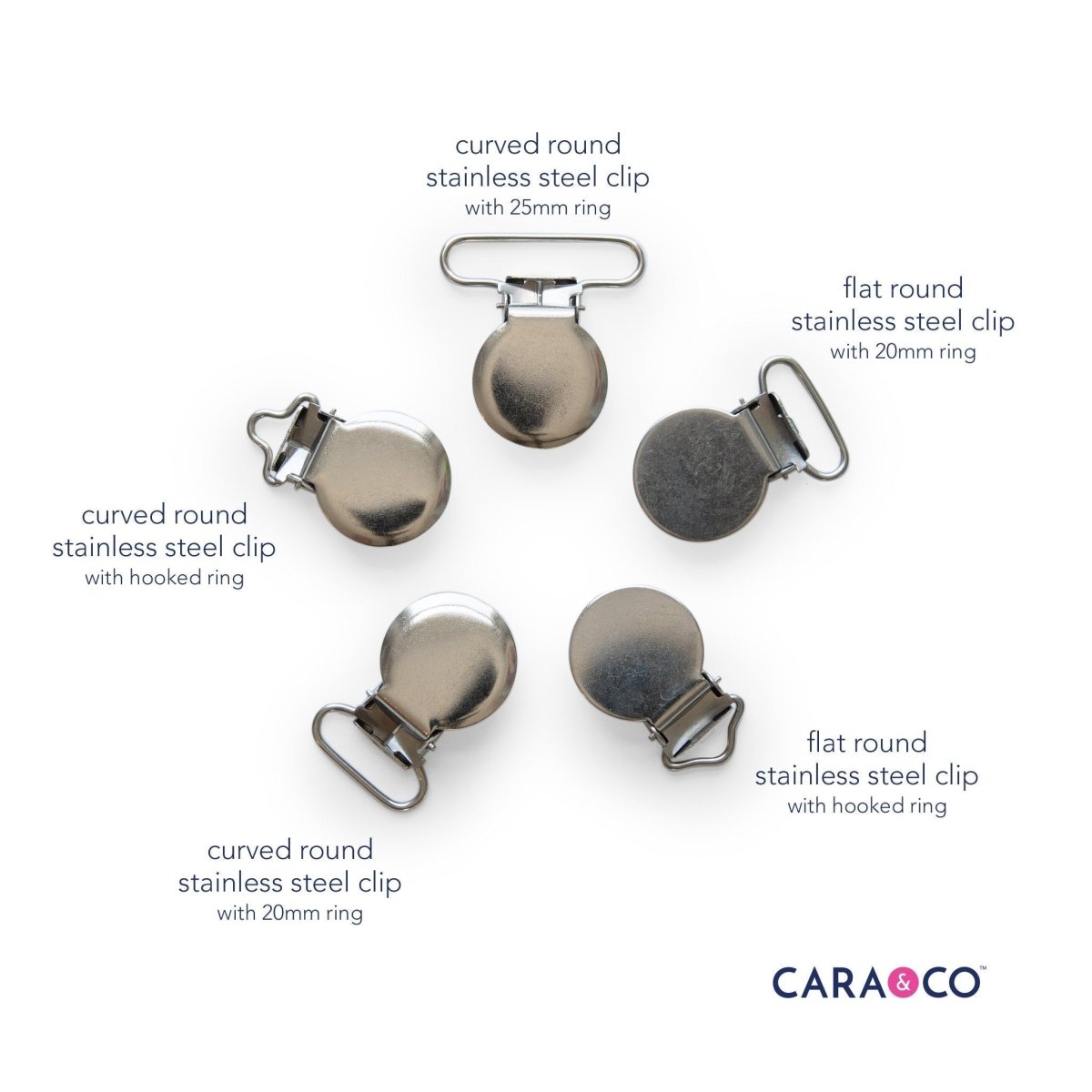 5 20 50 Or 100 Round Circular Lead Free Suspender Bib Pacifier Dummy Clip Buckle - Foto 3