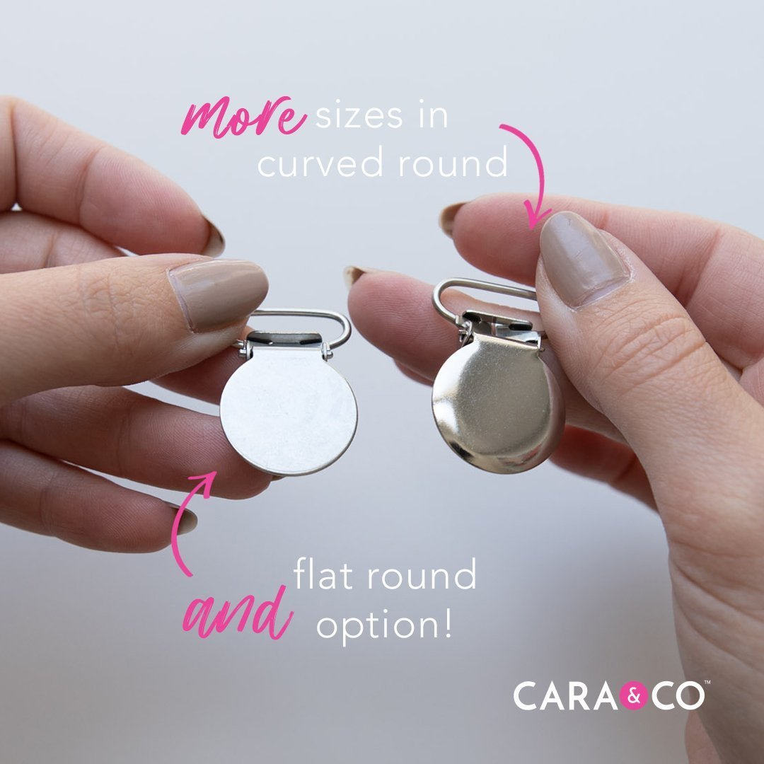 Clips Stainless Rounds FLAT Round with hooked ring from Cara & Co Craft Supply