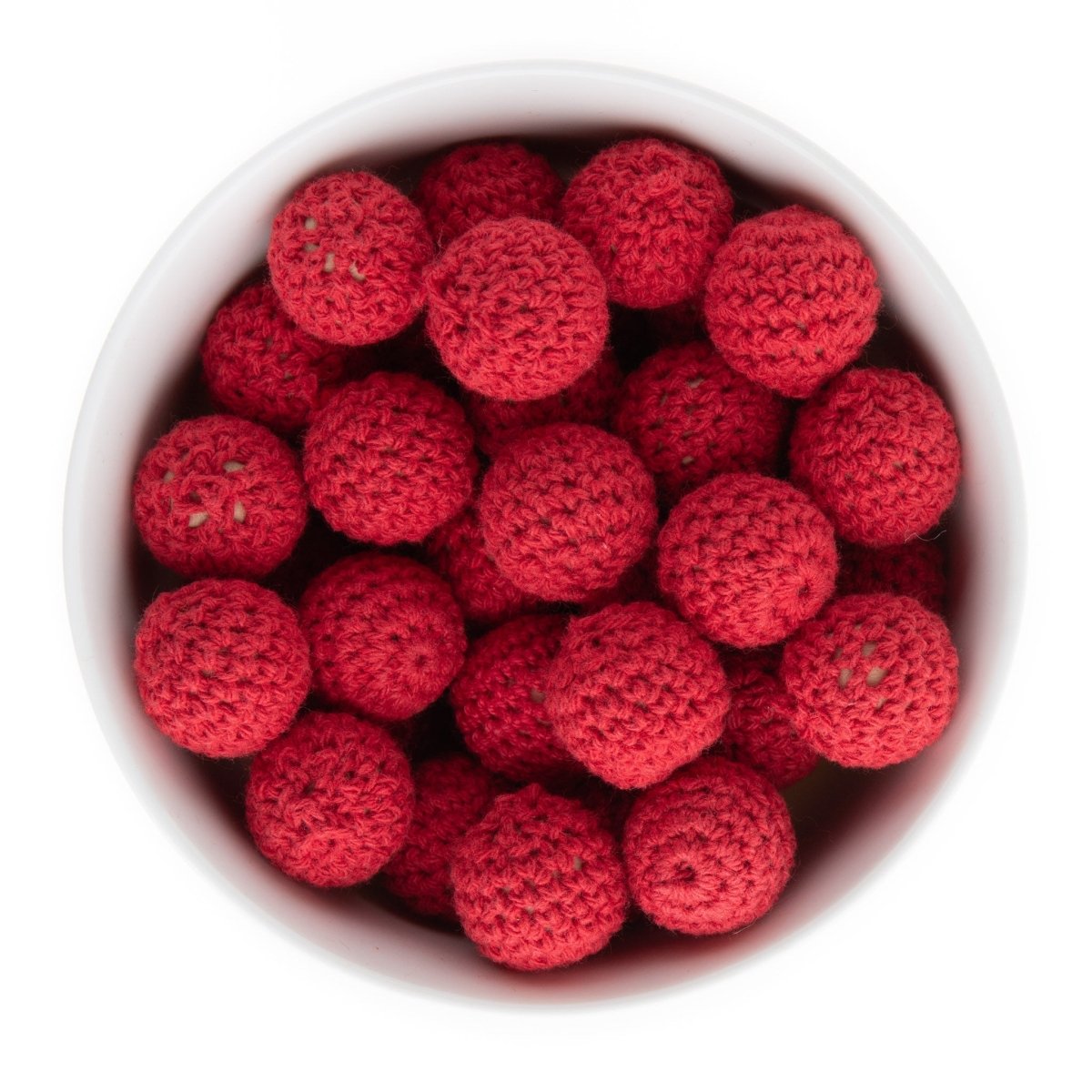 Felt & Crochet Beads 20mm Crochet Beads Cherry Red from Cara & Co Craft Supply