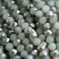 Glass Beads Glass Faceted Rondelle Frosted Green from Cara & Co Craft Supply