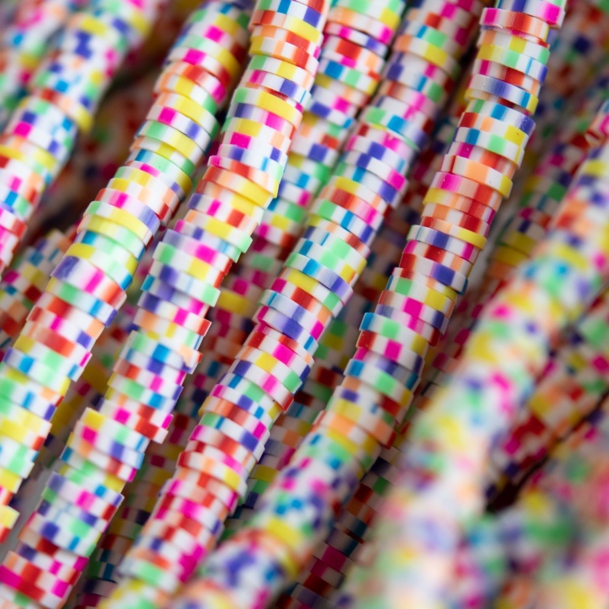 Heishi Bead Strands Multicolor Heishi Multicolor Bright Dotted from Cara & Co Craft Supply