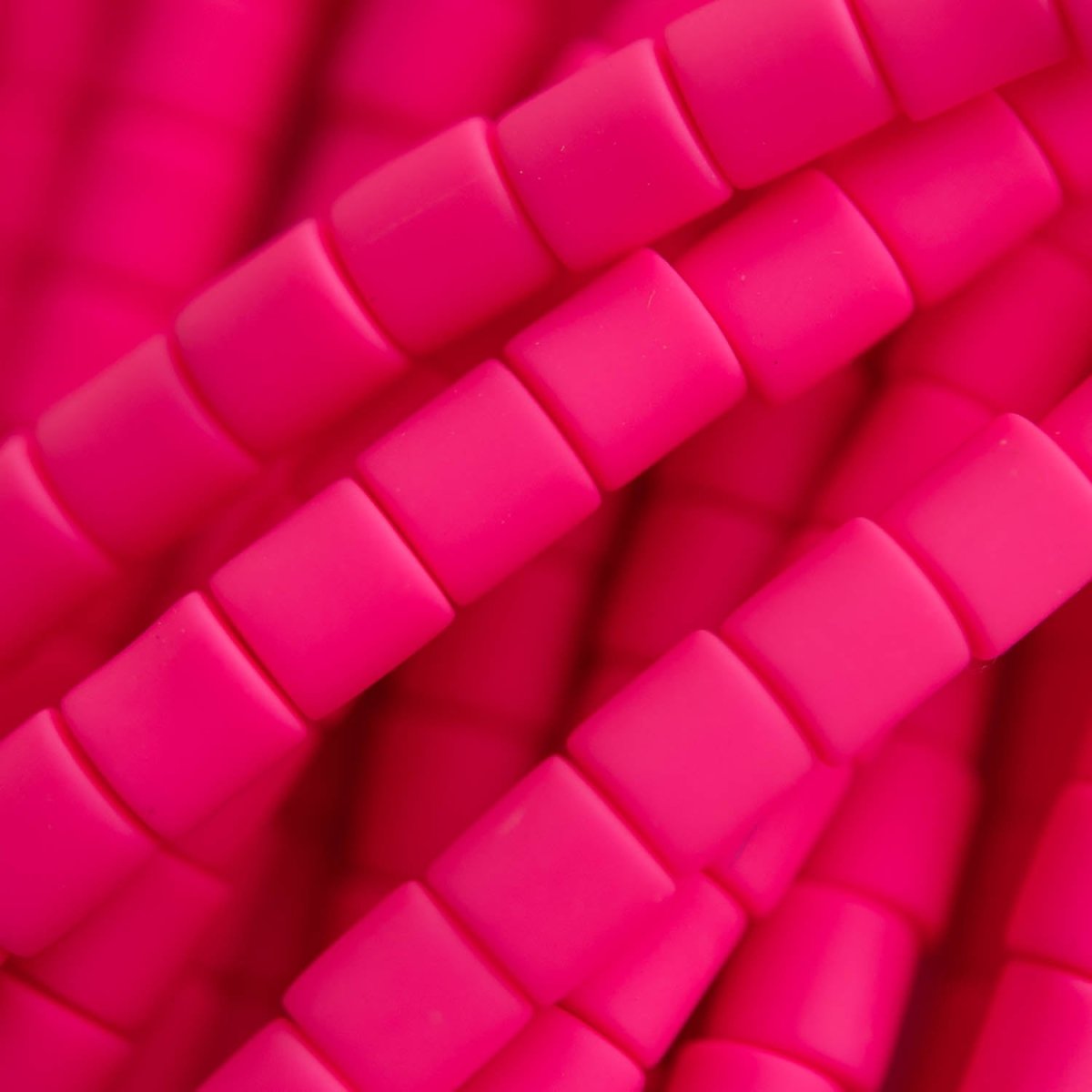 Heishi Bead Strands Polymer Clay Beads - Cylinder Hot Pink from Cara & Co Craft Supply