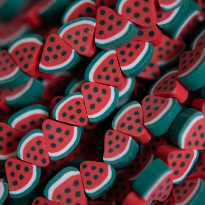 Heishi Bead Strands Polymer Clay Watermelon from Cara & Co Craft Supply